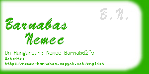 barnabas nemec business card